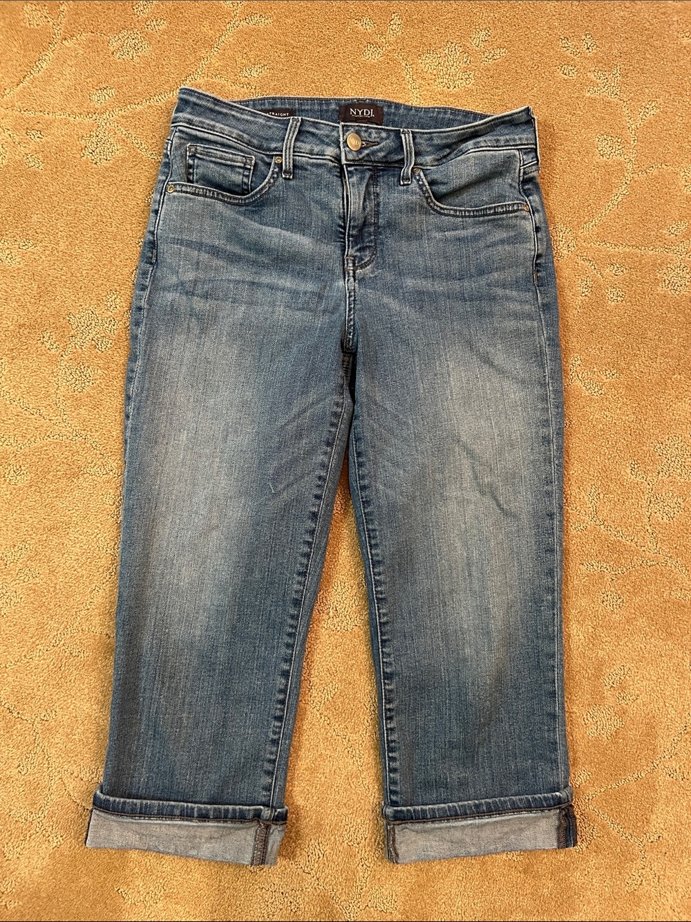NUDJ Marilyn Straight Cropped Jeans, Sz 4
